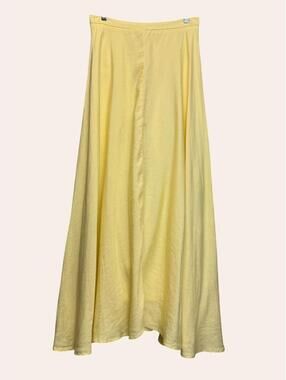 Epik Linen Yellow Maxi Flairy Skirt
